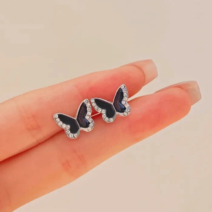 Black Butterfly Stud Tops Mominass