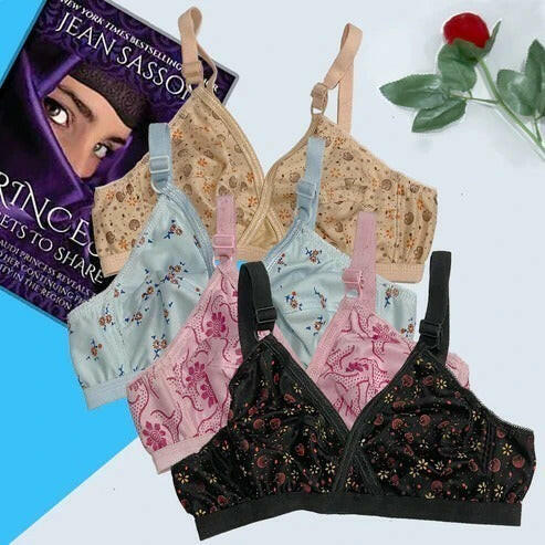 Pack of 4 Imported Style Printed Bras