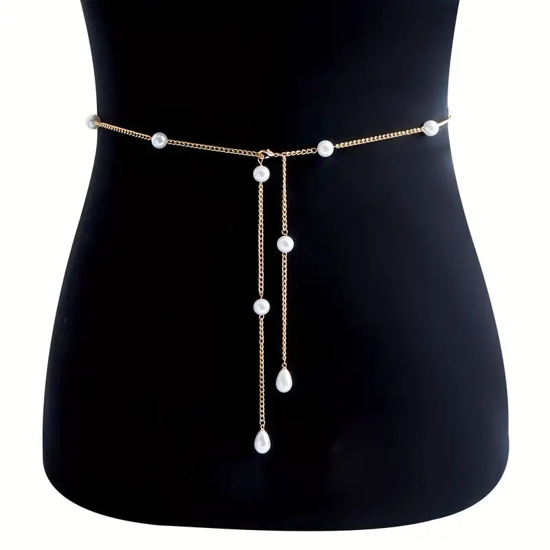 Pearl Waist with Golden Chain
