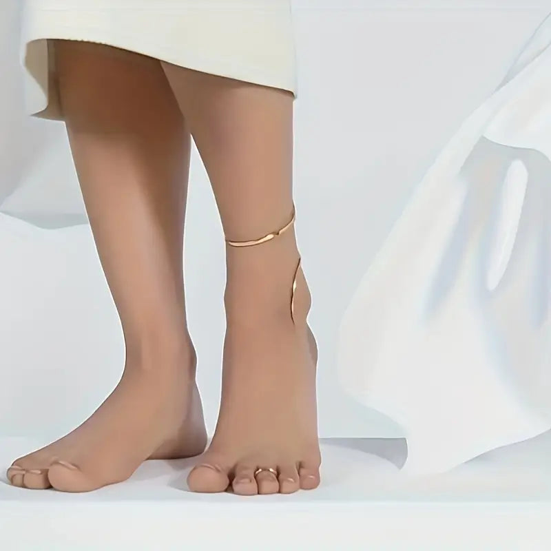 Women's Anklet with Golden-Tone Metallic Finish