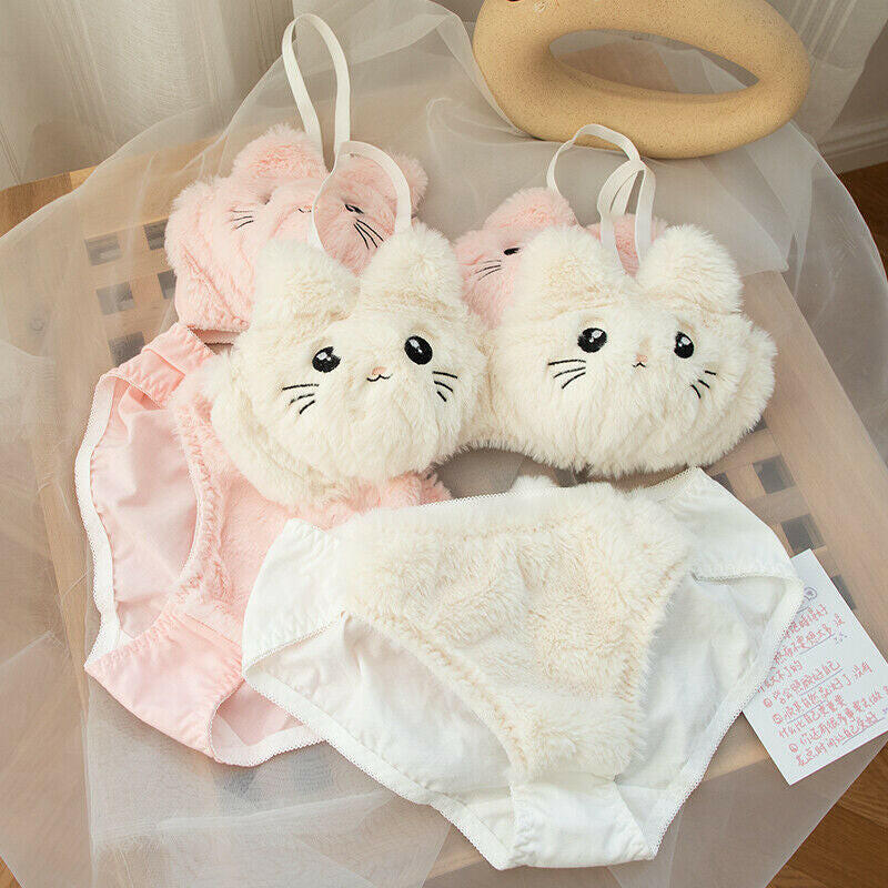 Soft Plush Design Bra & Panty Set