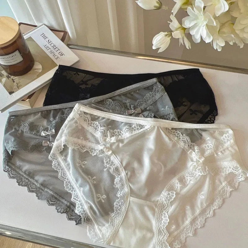 Breathable Girly Style Briefs Sexy Ice Silk Panties Mominass