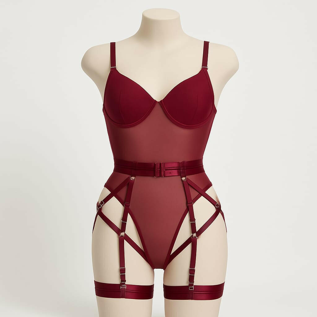 Sexy Lingerie Soft Net Lyt padded Cups & Gloves