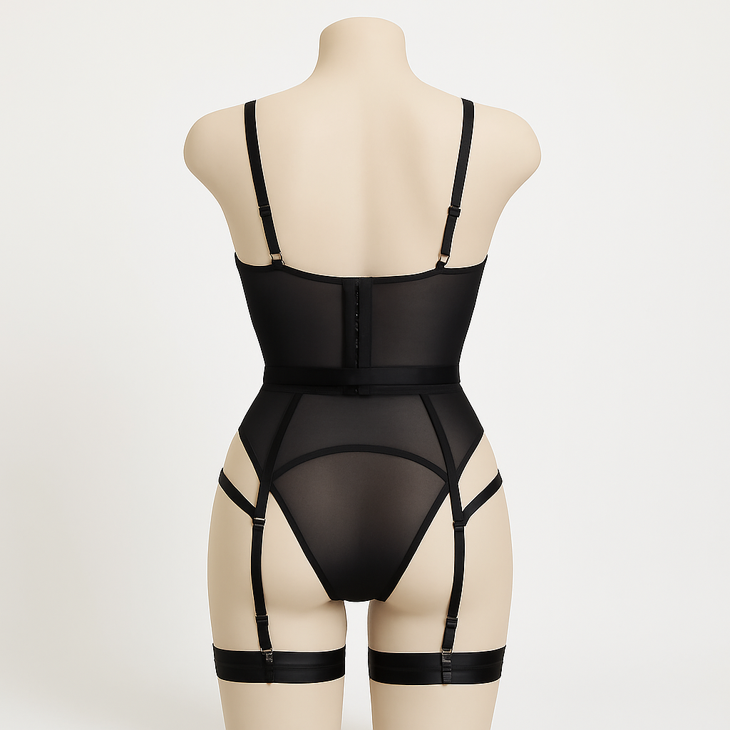 Sexy Lingerie Soft Net Lyt padded Cups & Gloves