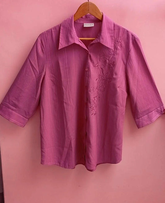 Woman Front Embroidered Classic shirt | Leftover Tops