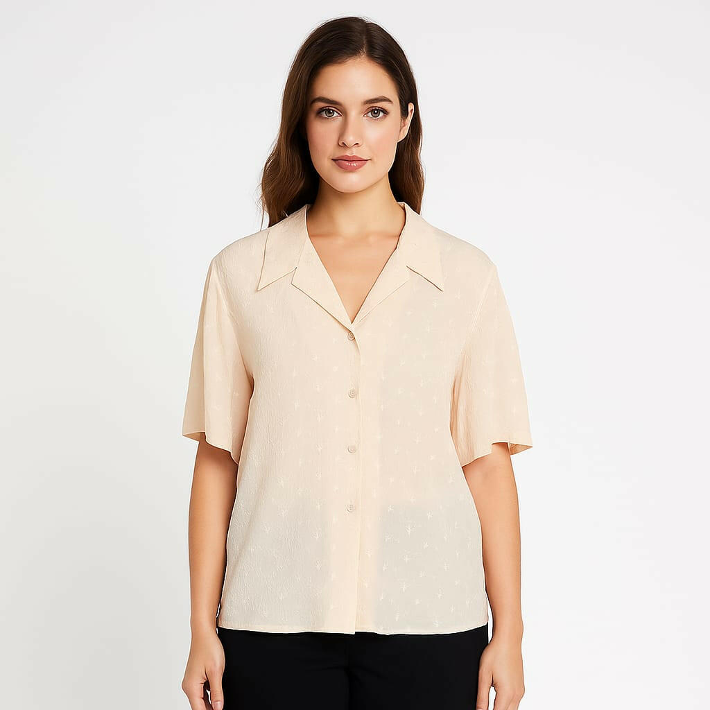 Women’s Casual Short Sleeve Button Down Shirt – Lightweight Summer Loose Fit Top