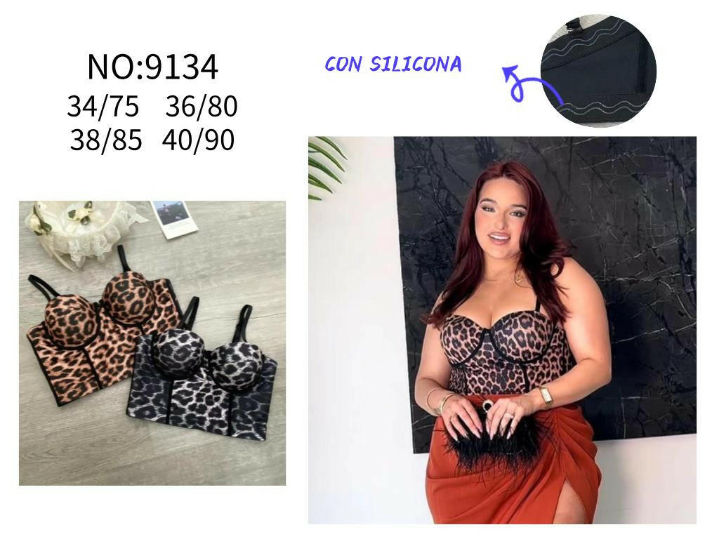 Leopard Leather Bustier Gold Corset Bra Top