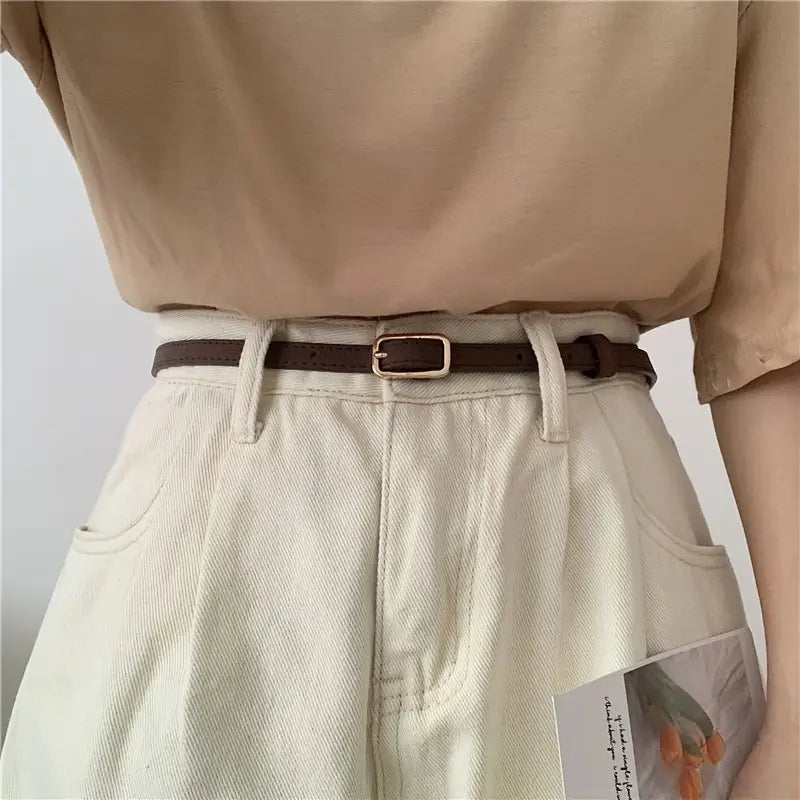 Women's PU Slim Waistband Jeans Belt
