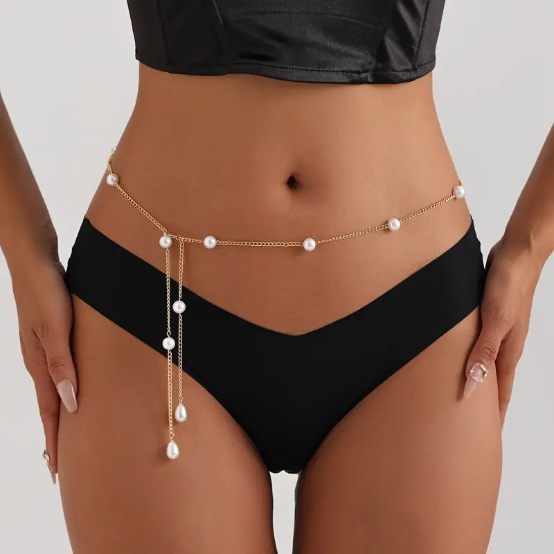 Pearl Waist with Golden Chain