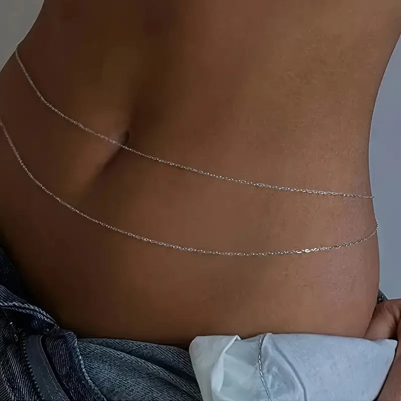 Double Layer Golden Metal Waist Chain Belt