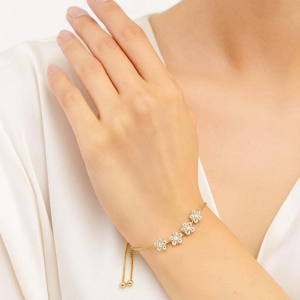Star Flower Chain Bracelet Adjustable