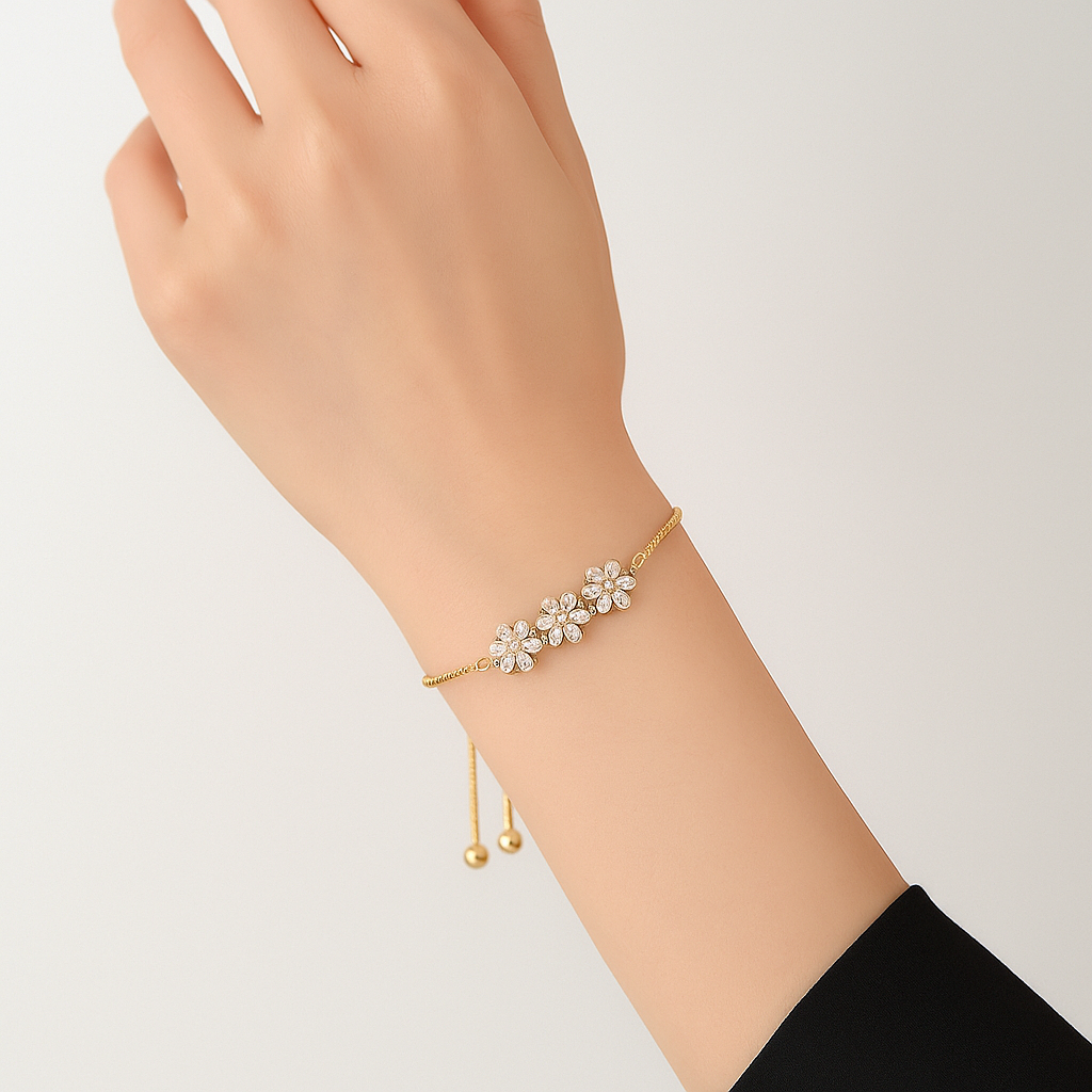 Star Flower Chain Bracelet Adjustable