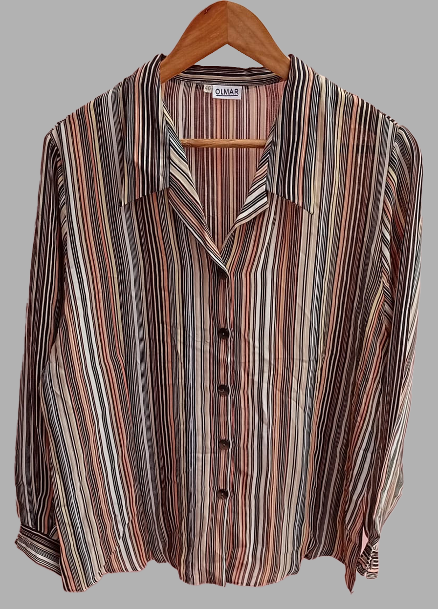 Striped Button-Down Shirt – Casual Loose Fit
