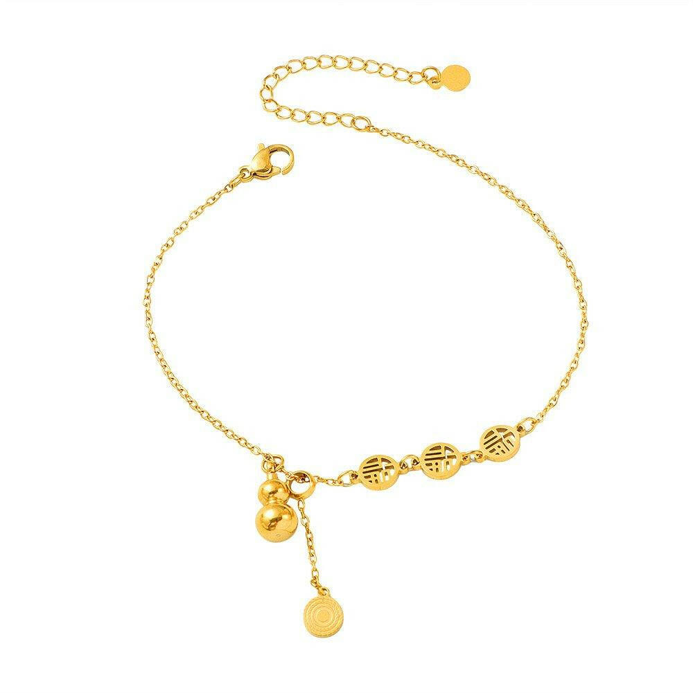 Stainless Steel Coin Single Anklet