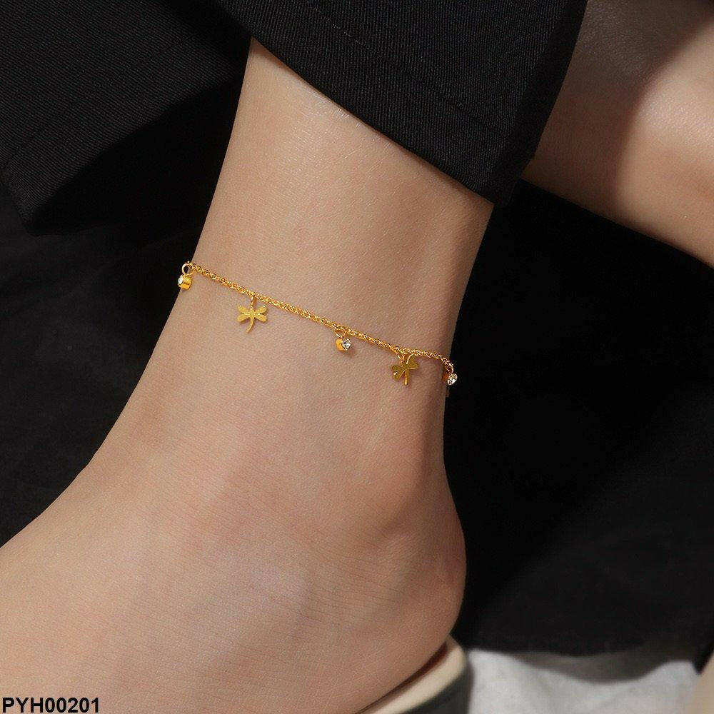 Stainless Steel Butterfly Chain Single Anklet