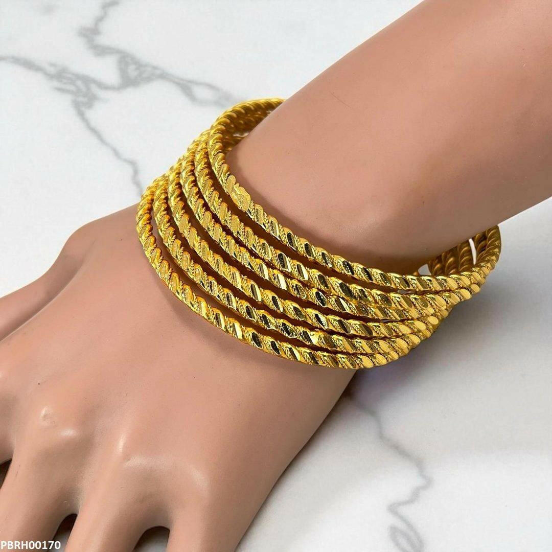 Rope Twist Bangles 6 Pcs Set