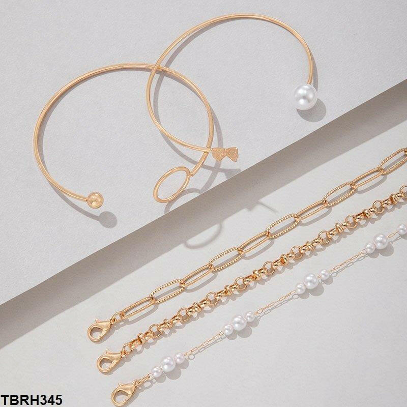 Butterfly/Oval/Pearl Bracelet Set