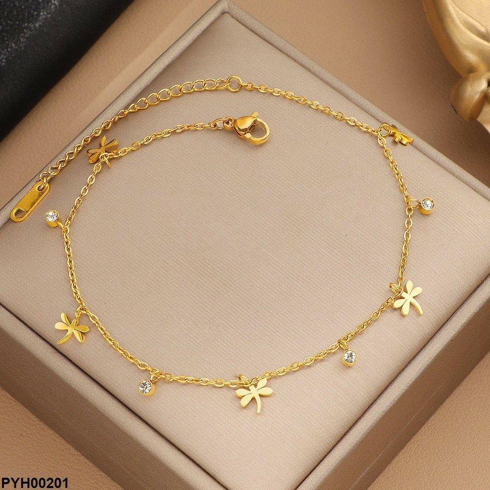 Stainless Steel Butterfly Chain Single Anklet