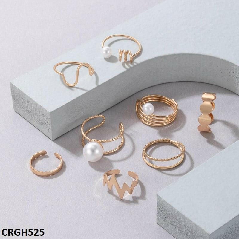 Pearl/Curved 8 Midi Rings