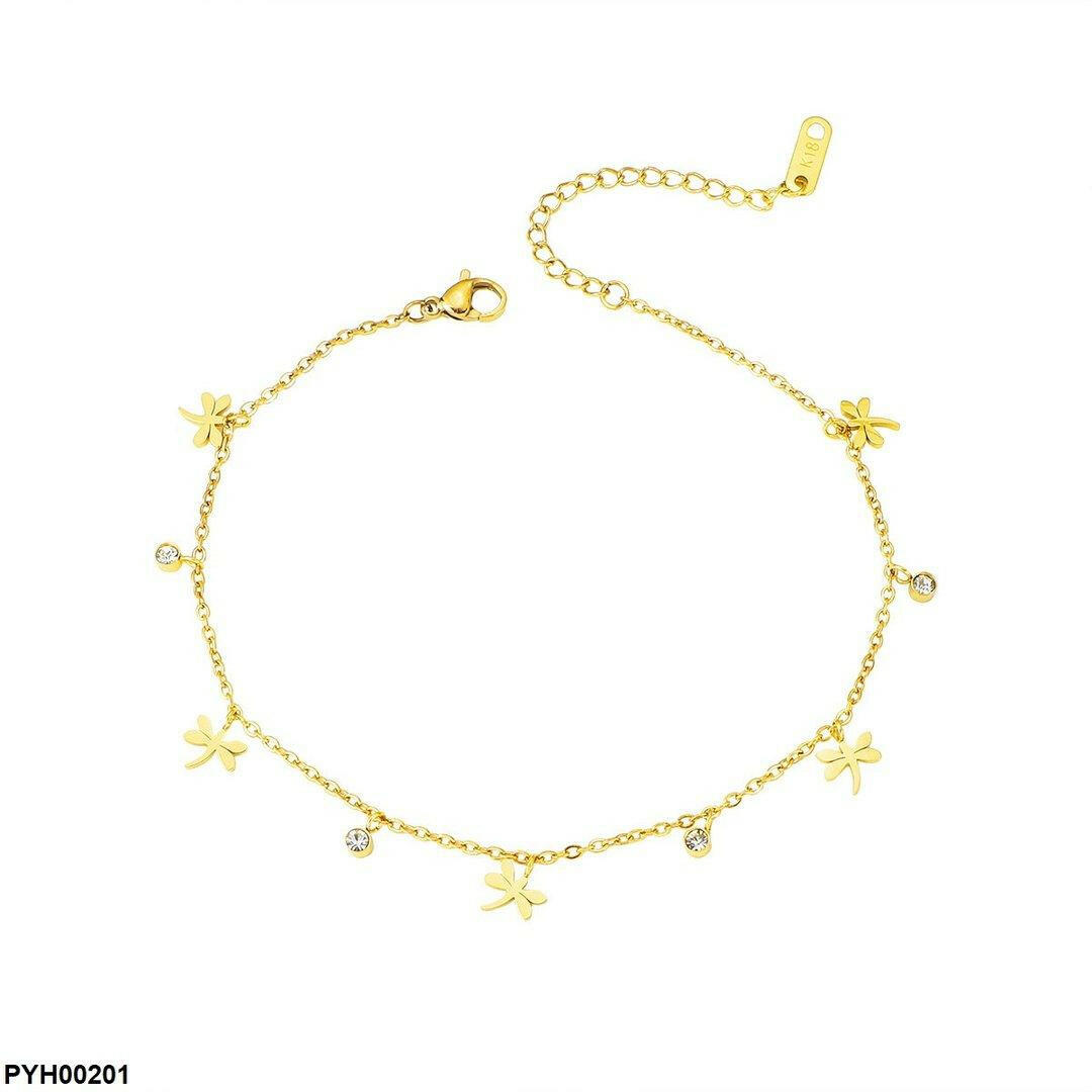 Stainless Steel Butterfly Chain Single Anklet