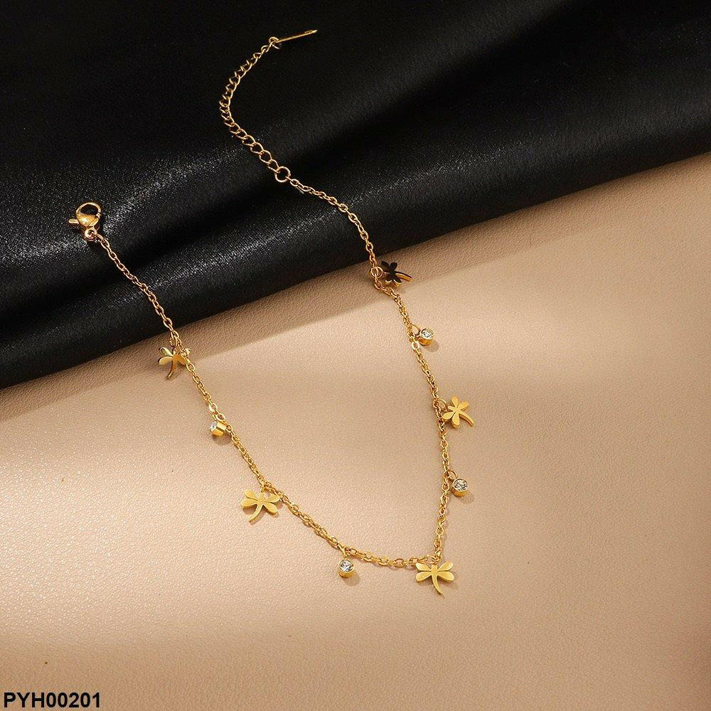 Stainless Steel Butterfly Chain Single Anklet