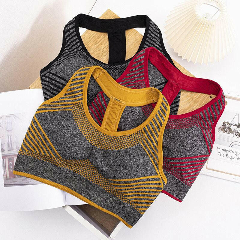 Stylish Mustard & Grey Sports Bras – Comfort & Support