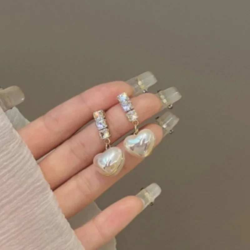 1 Pair Elegant Pearl Heart Tops Mominass