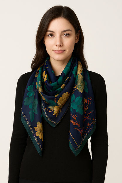 Women's Elegant Satin Printing Scarves Mominass