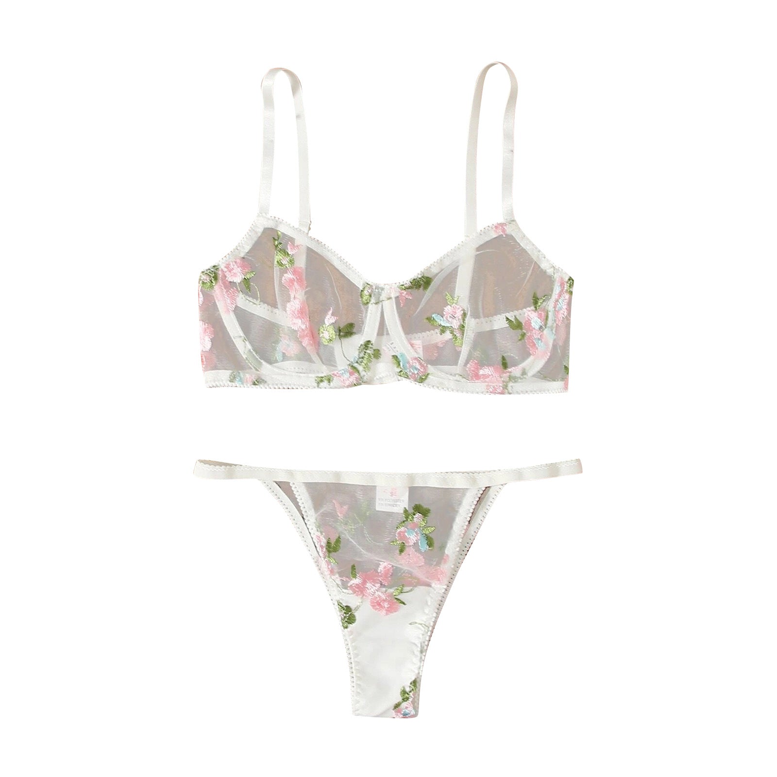 Flower Sexy Embroidery Bra Panty Set Mominass