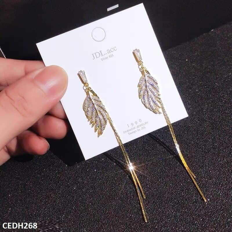 Baguette Leaf's Drop Earrings Pair Mominass