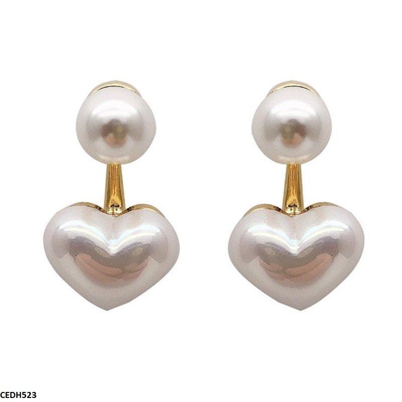 Pearl/Heart Drop Earrings Mominass