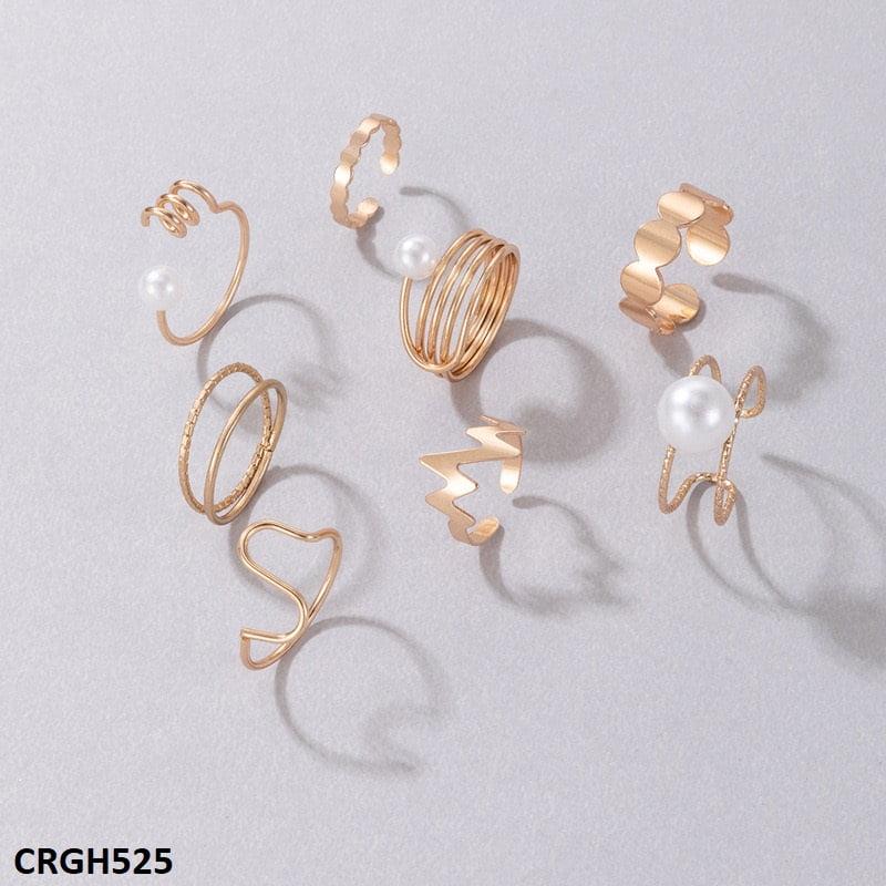 Pearl/Curved 8 Midi Rings Mominass