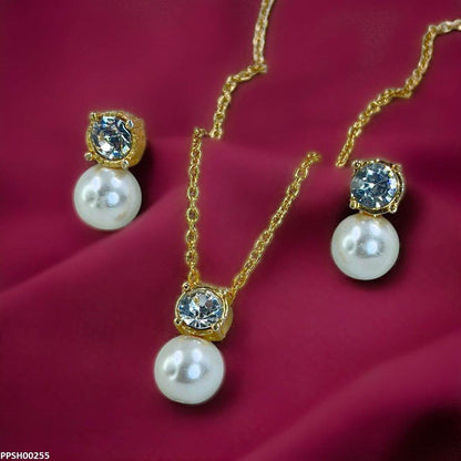 Round Pearl Drop Pedant Set